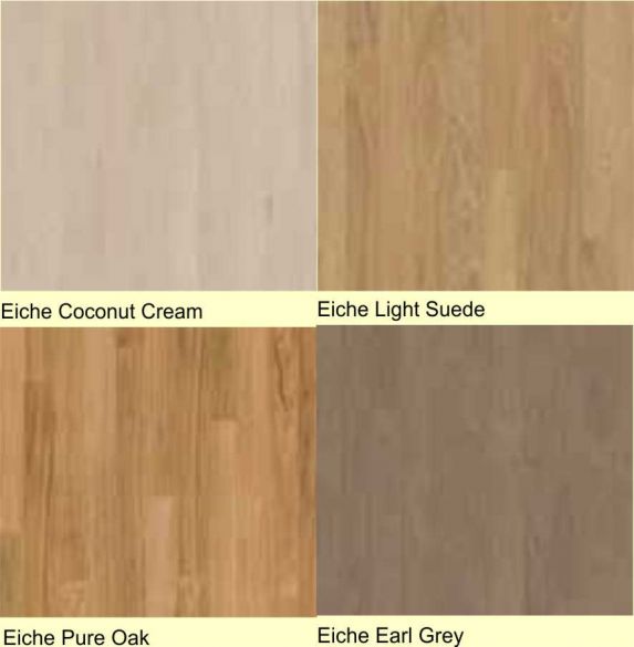Kährs Life Furnierboden in den Farben Eiche coconut cream, light suede, Pure Oak und Earl Grey